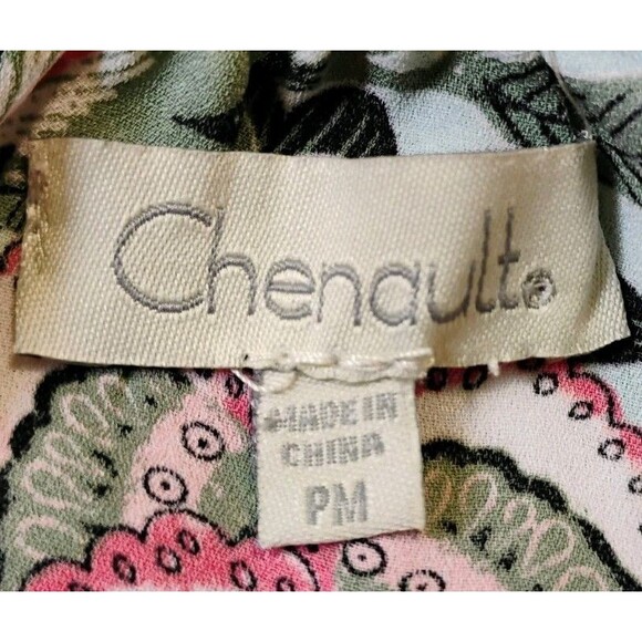 Chenault Women's Floral Light Blue Sleeveless Halter Blouse, Size Petite M - Picture 5 of 9